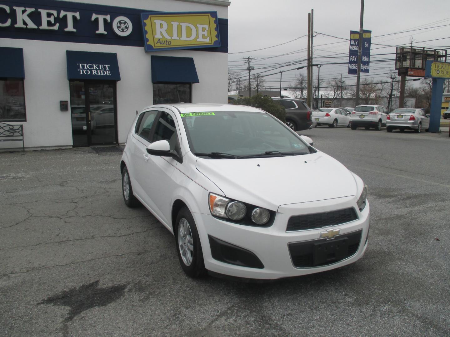 2015 WHITE Chevrolet Sonic LT Auto 5-Door (1G1JC6SH7F4) with an 1.8L L4 DOHC 24V engine, 6-Speed Automatic transmission, located at 1254 Manheim Pike, Lancaster, PA, 17601, (717) 393-9133, 40.062870, -76.323273 - Photo#2